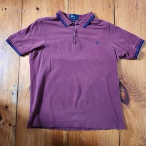 Fred Perry tipped polo slim fit L maroon/navy